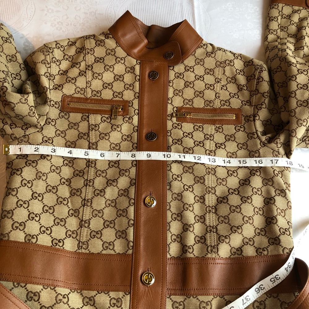 Gucci Canvas/Leather GG Classic Trench Coat Beige/Ebony Women's Size 40(M) - Picture 7 of 16
